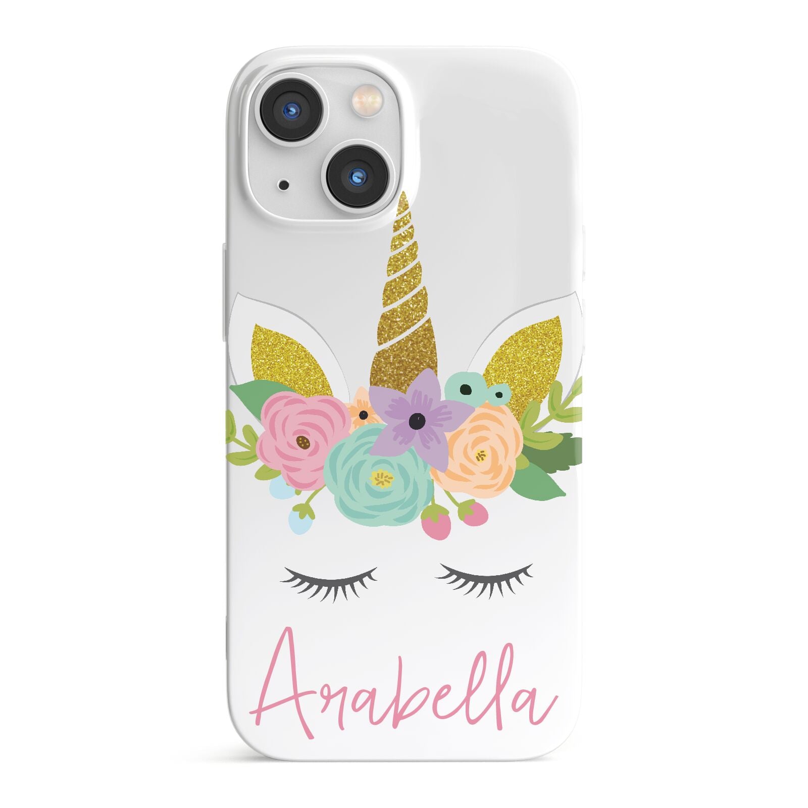 Personalised Unicorn Face iPhone 13 Mini Full Wrap 3D Snap Case