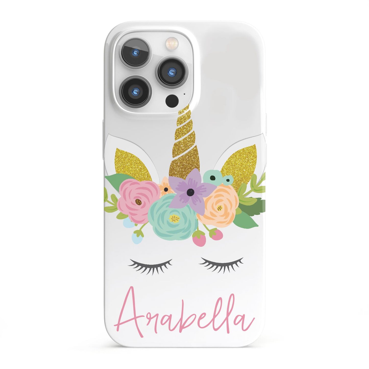 Personalised Unicorn Face iPhone 13 Pro Full Wrap 3D Snap Case