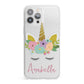 Personalised Unicorn Face iPhone 13 Pro Max Clear Bumper Case