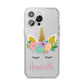 Personalised Unicorn Face iPhone 14 Pro Max Clear Tough Case Silver