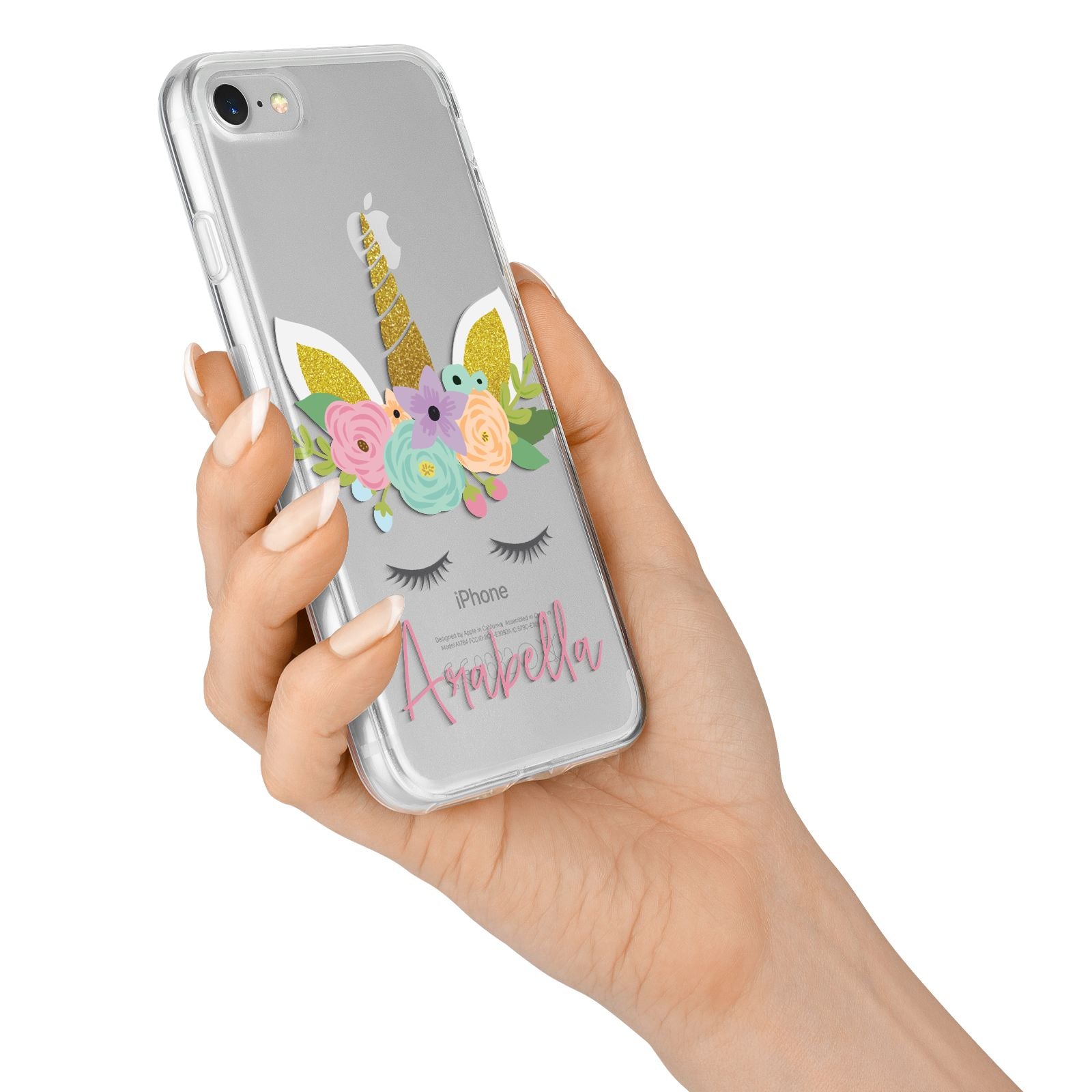Personalised Unicorn Face iPhone 7 Bumper Case on Silver iPhone Alternative Image