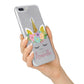 Personalised Unicorn Face iPhone 7 Plus Bumper Case on Silver iPhone Alternative Image