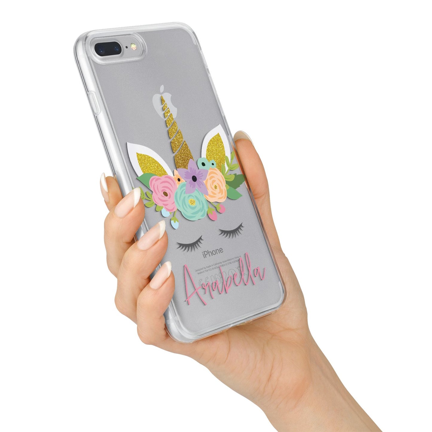 Personalised Unicorn Face iPhone 7 Plus Bumper Case on Silver iPhone Alternative Image
