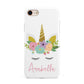 Personalised Unicorn Face iPhone 8 3D Tough Case on Gold Phone
