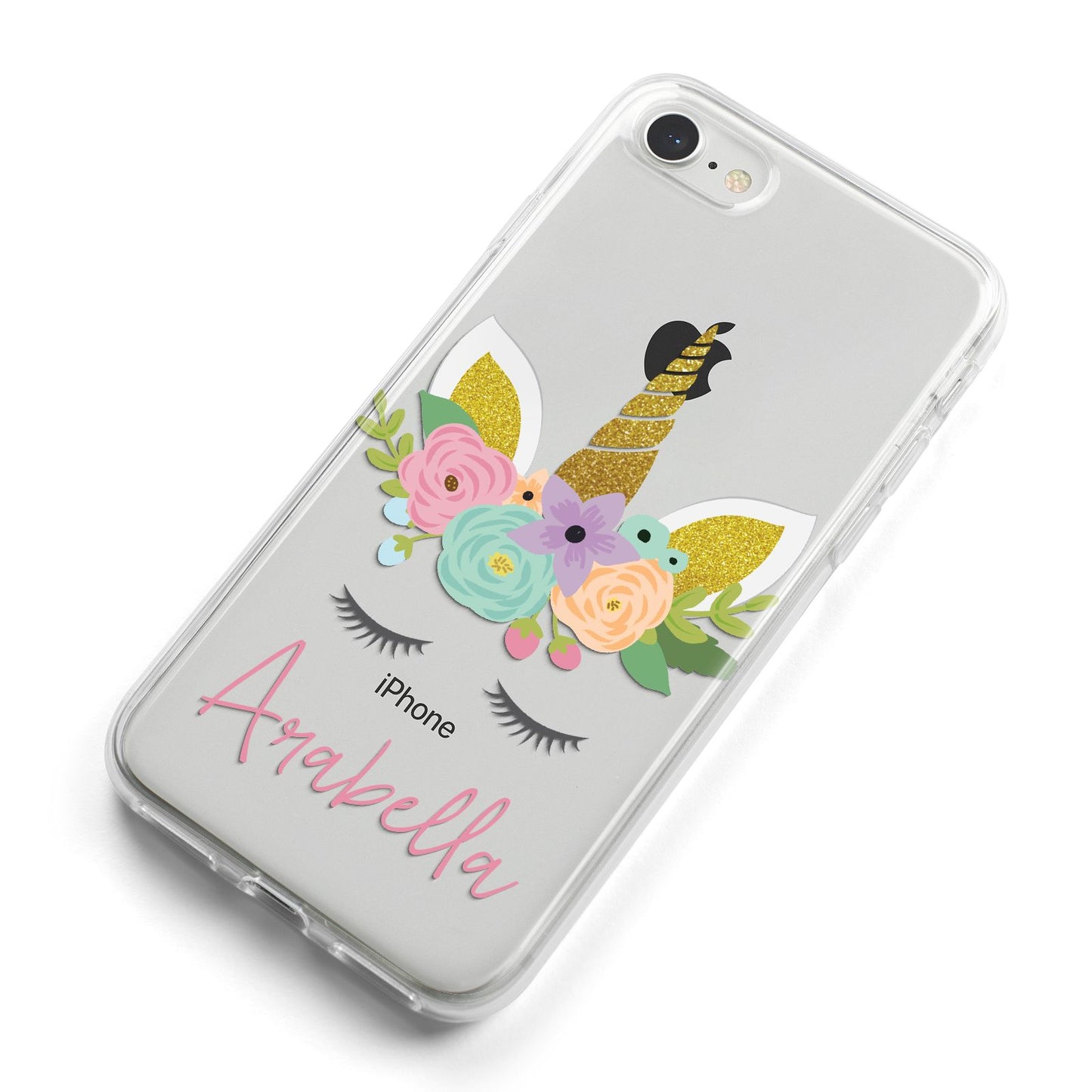 Personalised Unicorn Face iPhone 8 Bumper Case on Silver iPhone Alternative Image