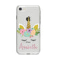 Personalised Unicorn Face iPhone 8 Bumper Case on Silver iPhone