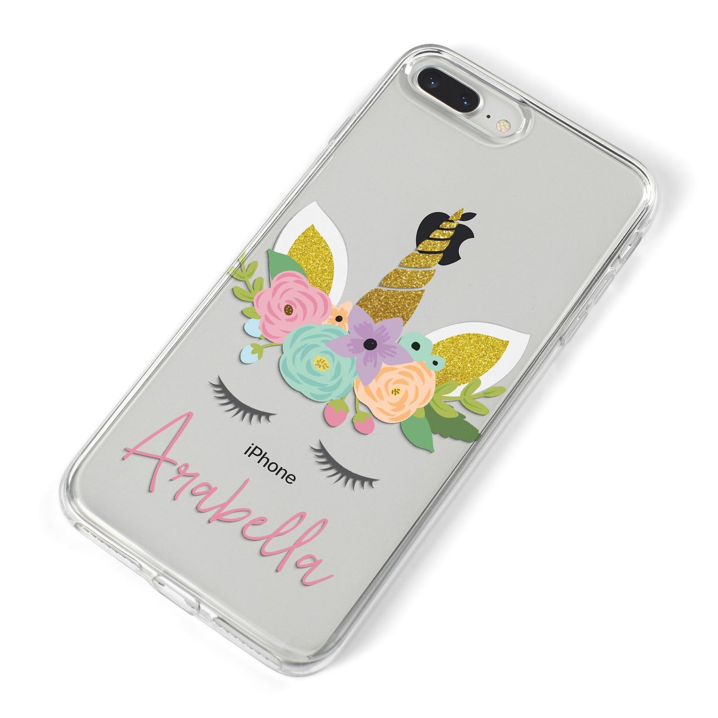 Personalised Unicorn Face iPhone 8 Plus Bumper Case on Silver iPhone Alternative Image