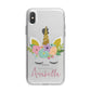 Personalised Unicorn Face iPhone X Bumper Case on Silver iPhone Alternative Image 1