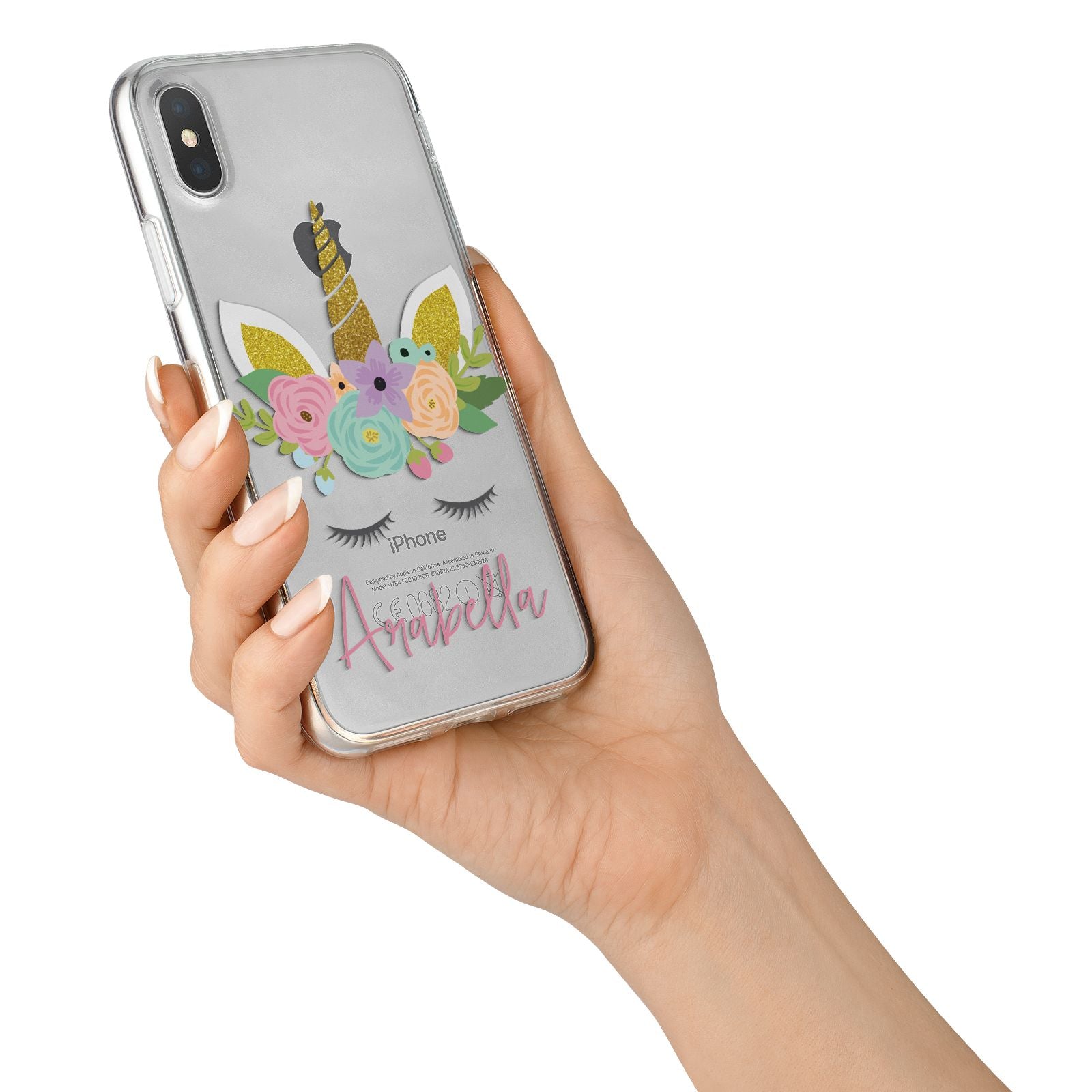 Personalised Unicorn Face iPhone X Bumper Case on Silver iPhone Alternative Image 2