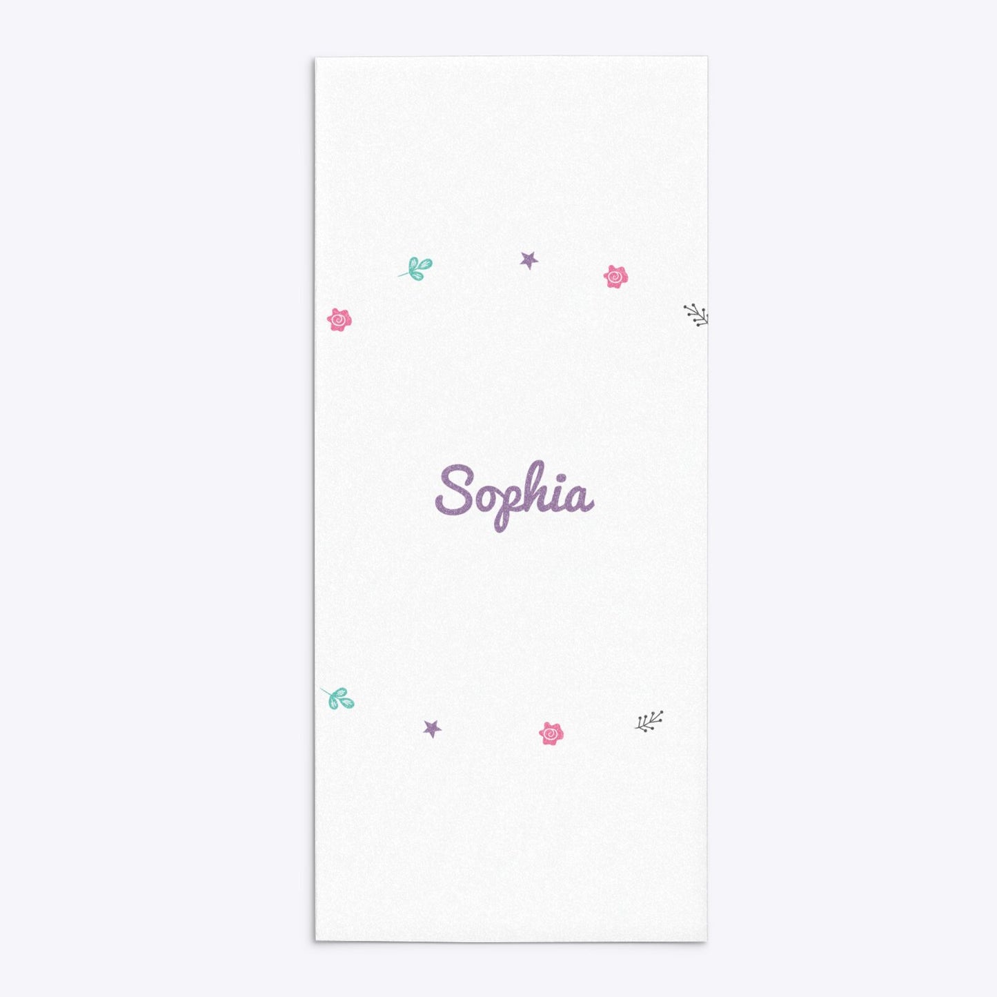 Personalised Unicorn Happy Birthday 4x9 Rectangle Invitation Glitter Back Image