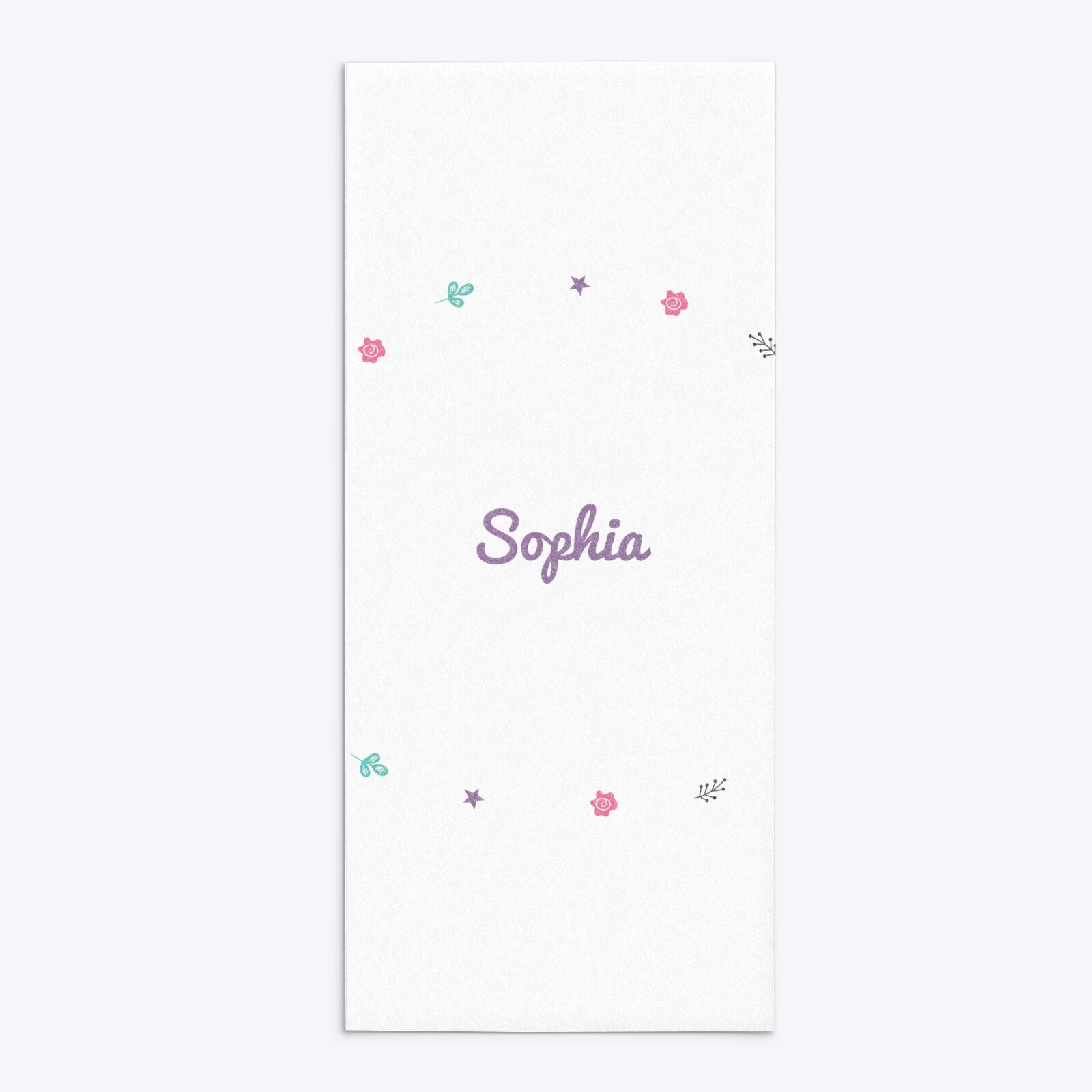 Personalised Unicorn Happy Birthday 4x9 Rectangle Invitation Glitter Back Image