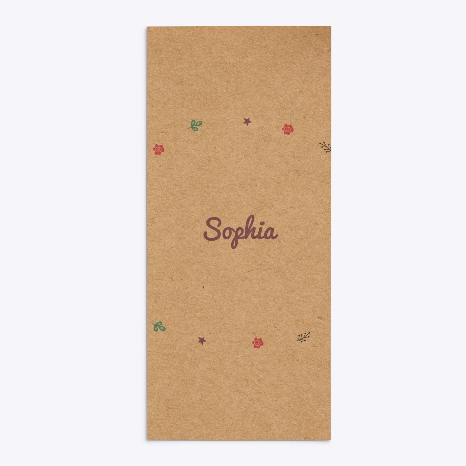 Personalised Unicorn Happy Birthday 4x9 Rectangle Invitation Kraft Back Image