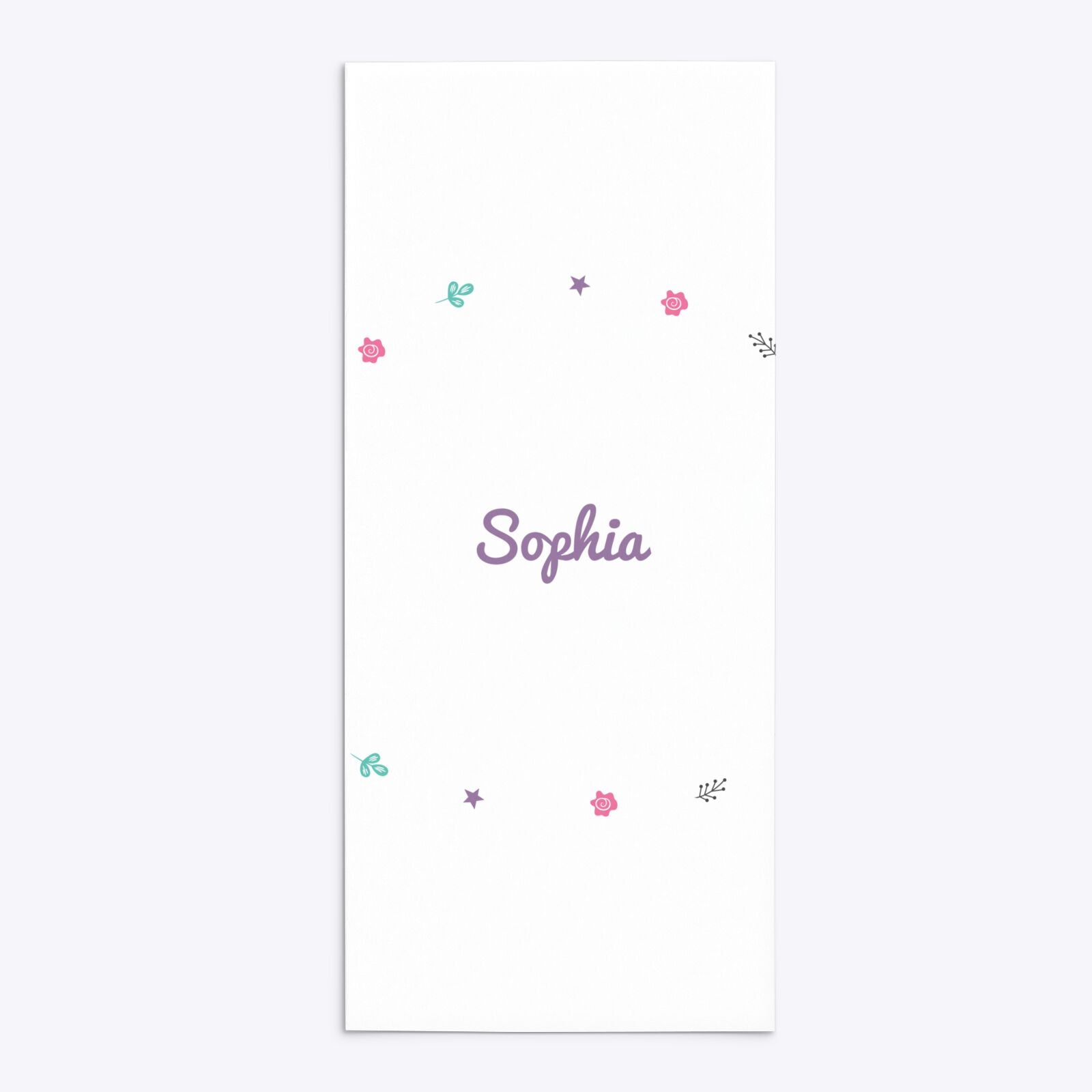 Personalised Unicorn Happy Birthday 4x9 Rectangle Invitation Matte Paper Back Image