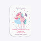Personalised Unicorn Happy Birthday Bracket Invitation Glitter