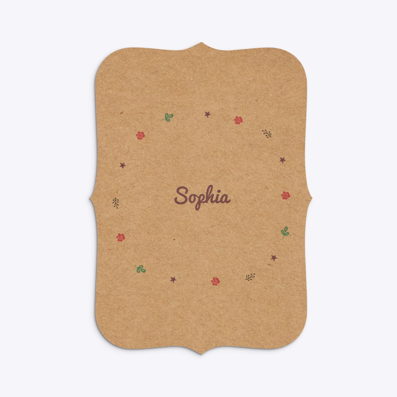 Personalised Unicorn Happy Birthday Bracket Invitation Kraft Back Image