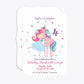 Personalised Unicorn Happy Birthday Bracket Invitation Matte Paper Front and Back Image