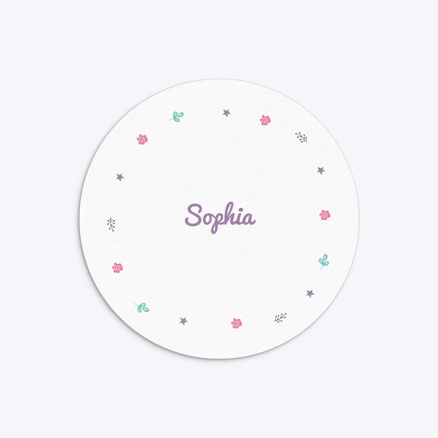 Personalised Unicorn Happy Birthday Circle 5 25x5 25 Invitation Glitter Back Image