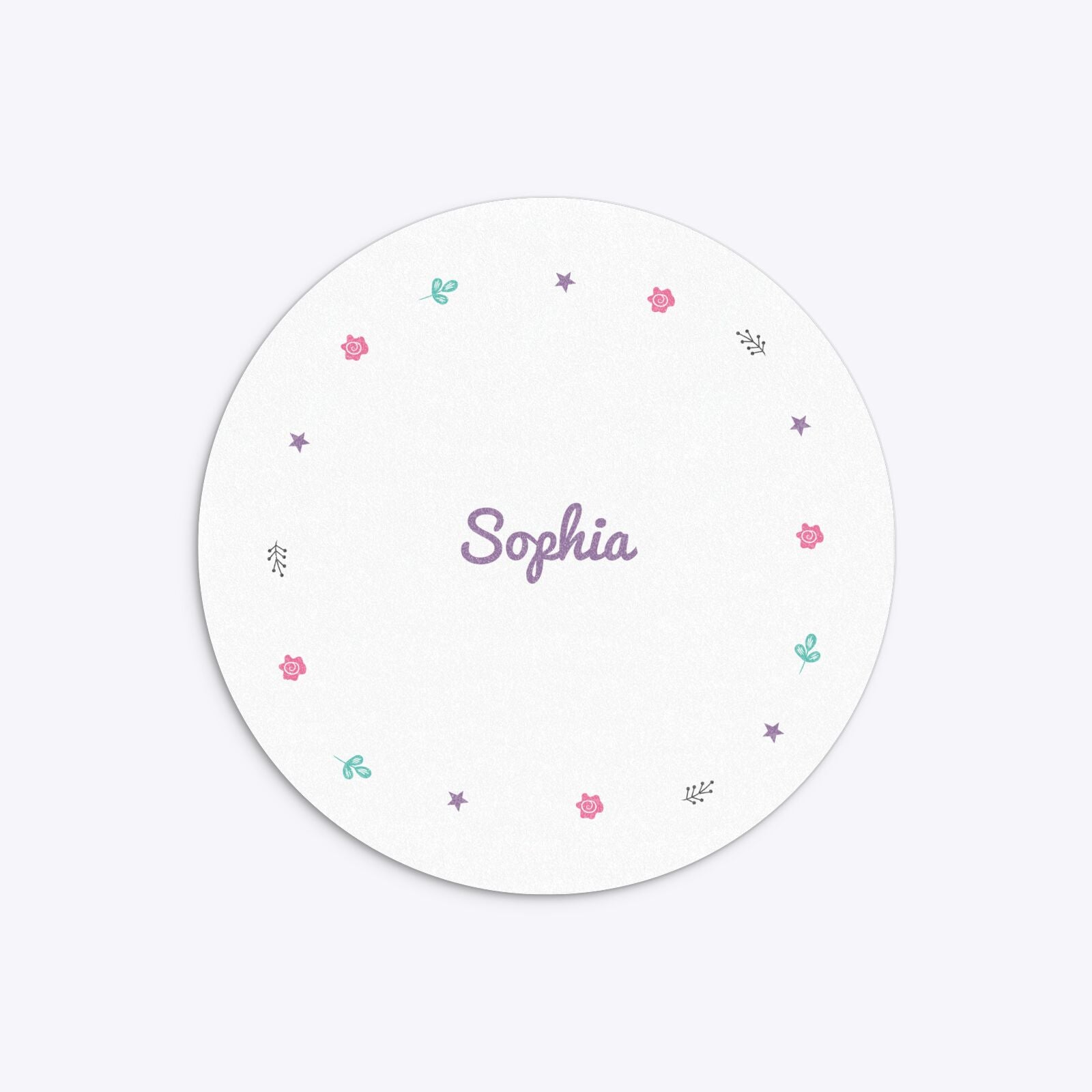 Personalised Unicorn Happy Birthday Circle 5 25x5 25 Invitation Glitter Back Image