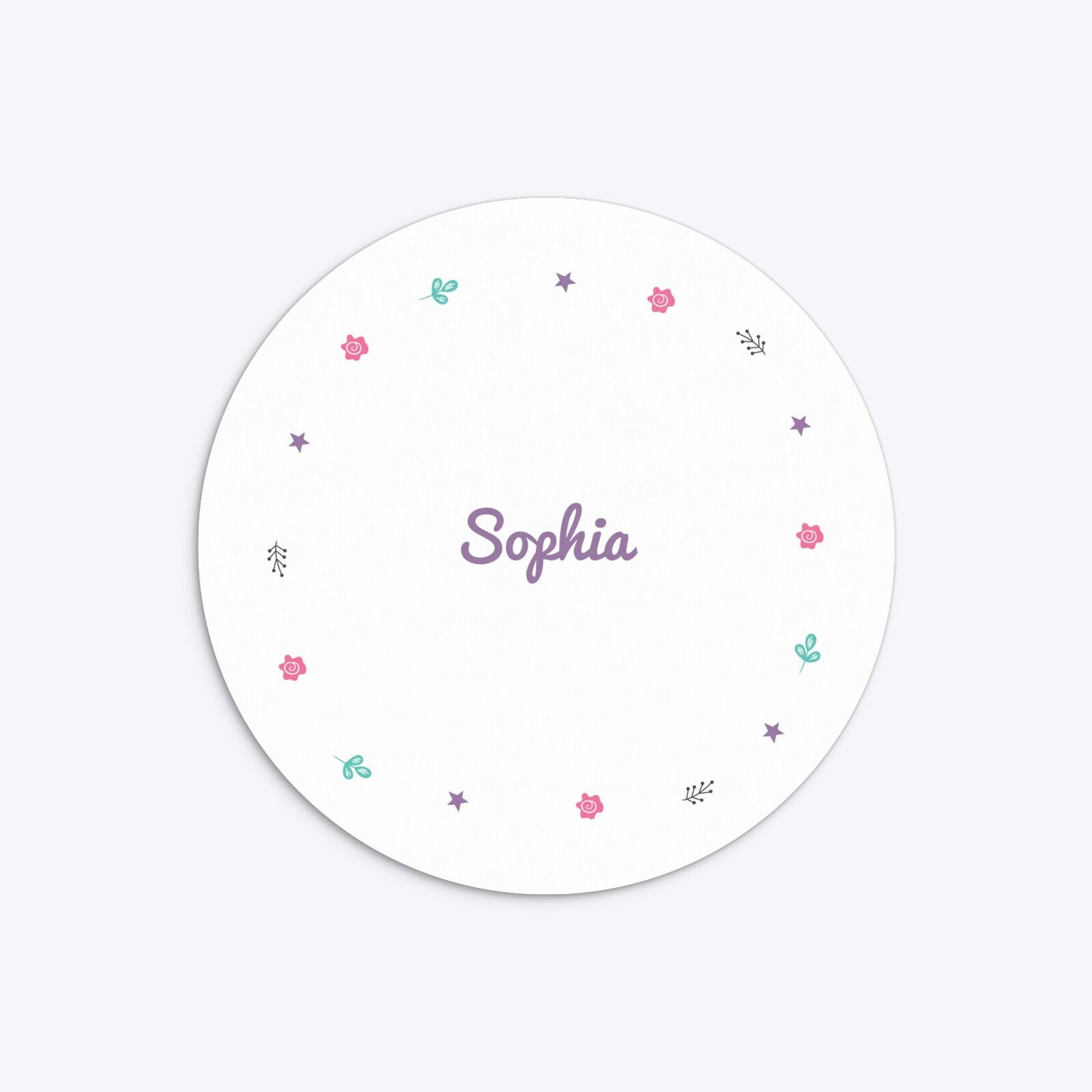 Personalised Unicorn Happy Birthday Circle 5 25x5 25 Invitation Matte Paper Back Image