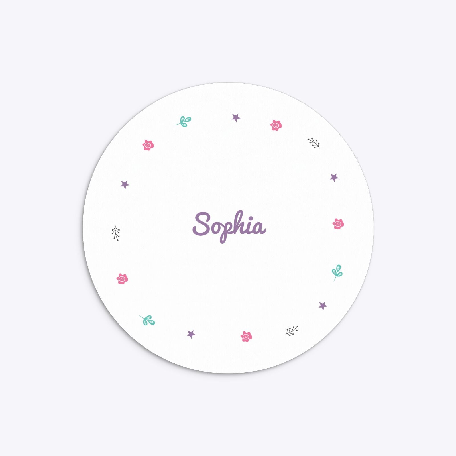 Personalised Unicorn Happy Birthday Circle 5 25x5 25 Invitation Matte Paper Back Image