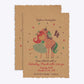 Personalised Unicorn Happy Birthday Deckle Invitation Kraft Front and Back Image