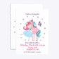 Personalised Unicorn Happy Birthday Deckle Invitation Matte Paper Front and Back Image