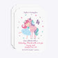 Personalised Unicorn Happy Birthday Deco Invitation Glitter Front and Back Image