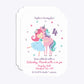 Personalised Unicorn Happy Birthday Deco Invitation Matte Paper Front and Back Image