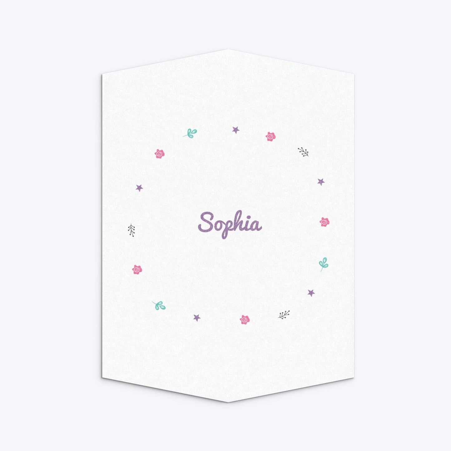 Personalised Unicorn Happy Birthday Geo Invitation Glitter Back Image