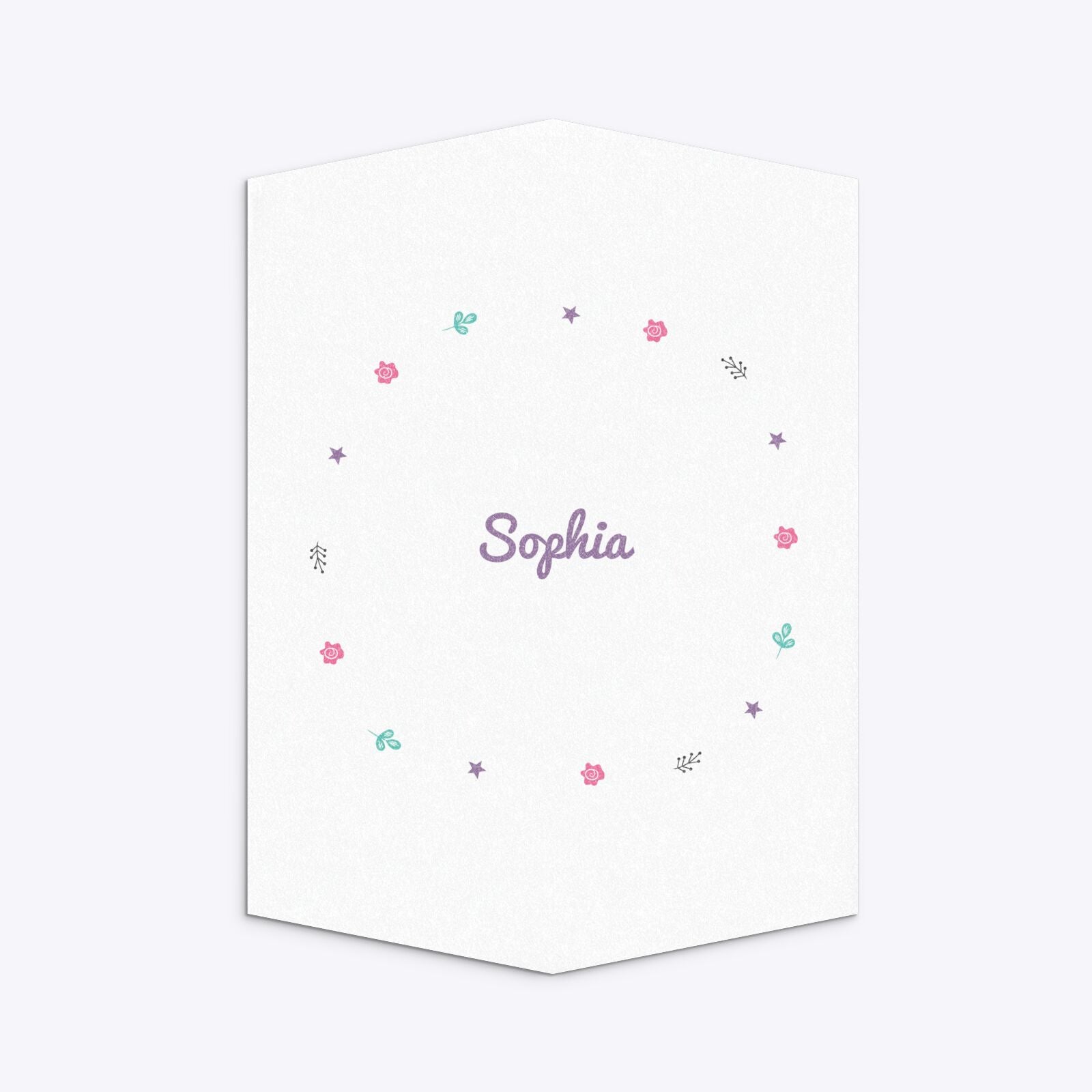 Personalised Unicorn Happy Birthday Geo Invitation Glitter Back Image