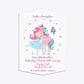 Personalised Unicorn Happy Birthday Geo Invitation Glitter