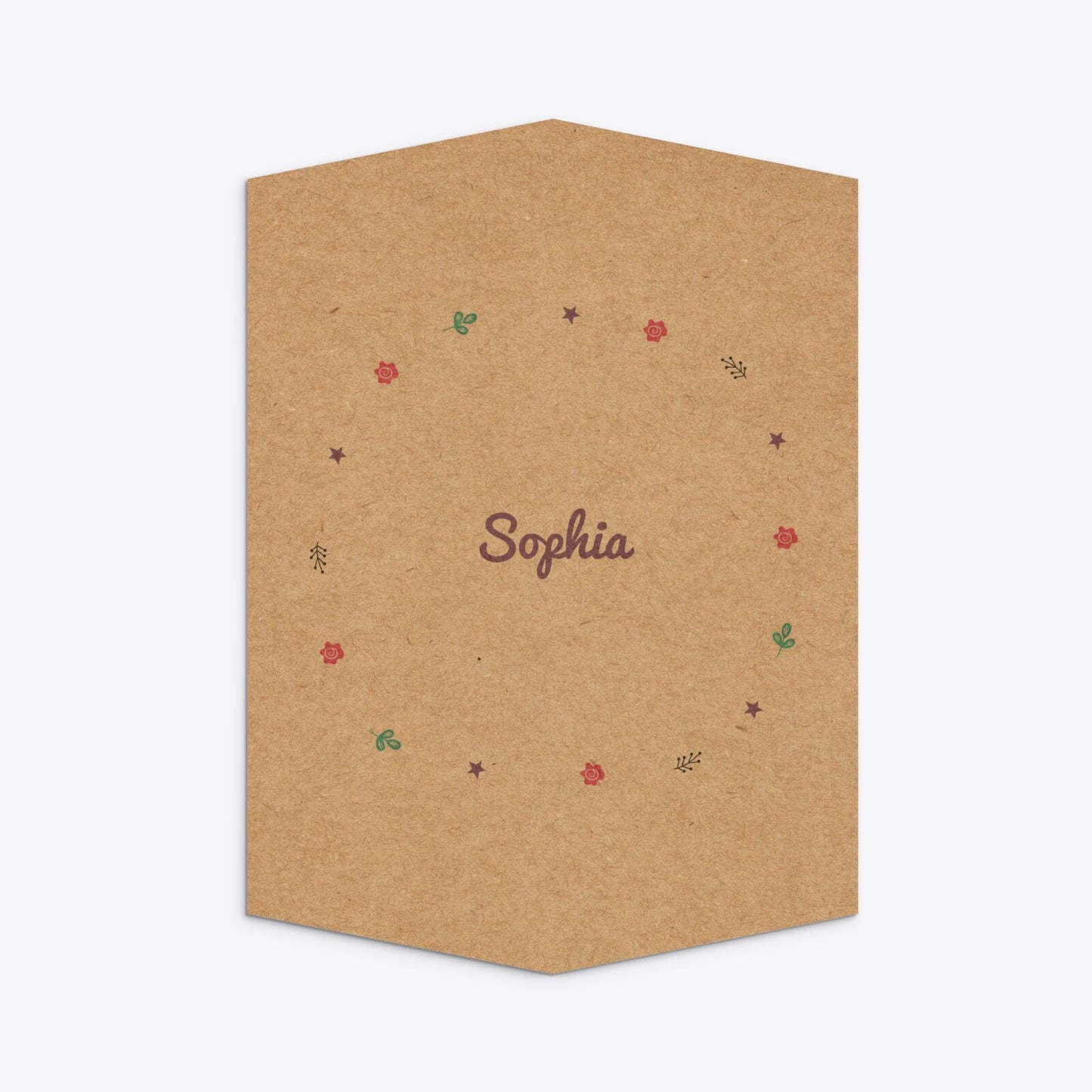 Personalised Unicorn Happy Birthday Geo Invitation Kraft Back Image