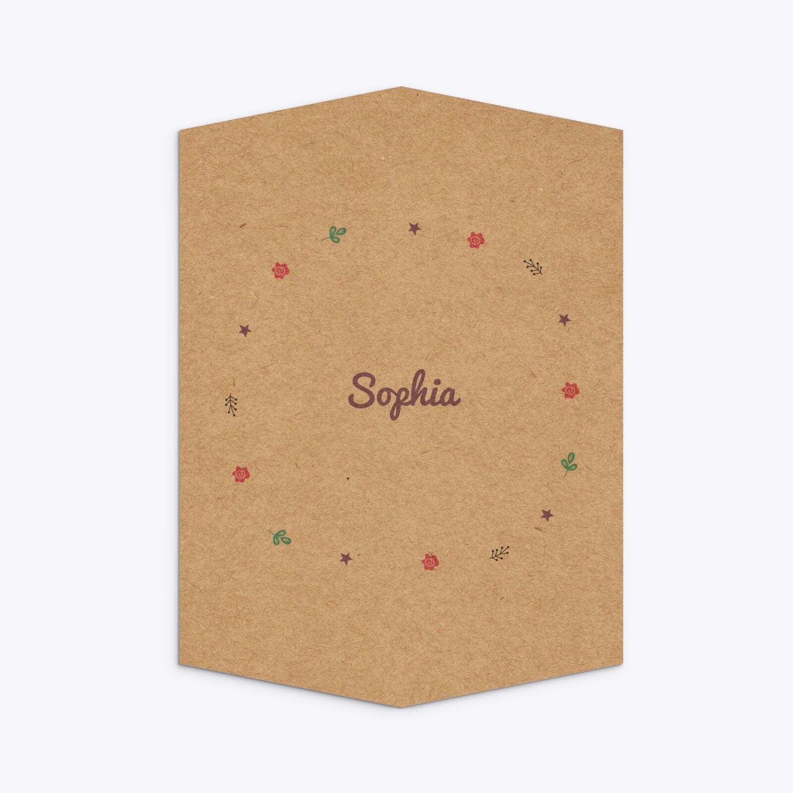 Personalised Unicorn Happy Birthday Geo Invitation Kraft Back Image