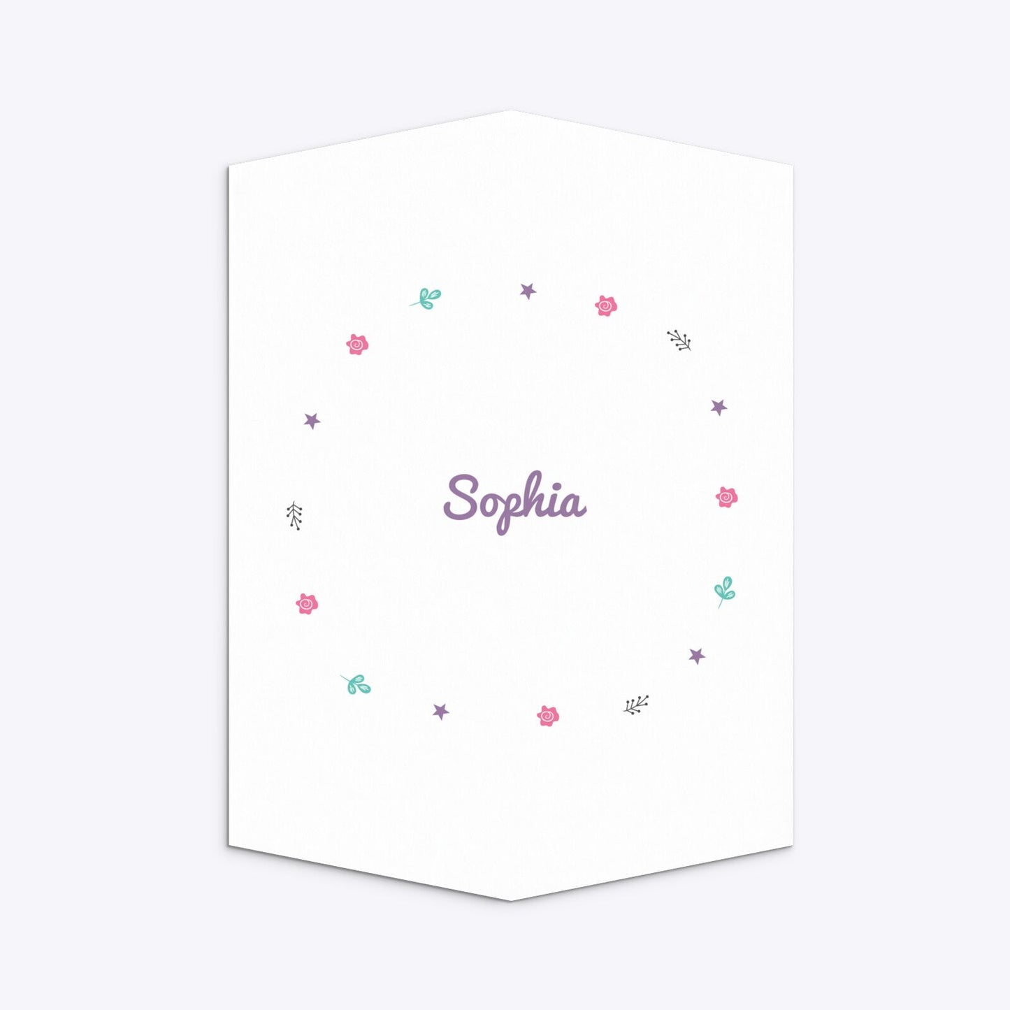 Personalised Unicorn Happy Birthday Geo Invitation Matte Paper Back Image