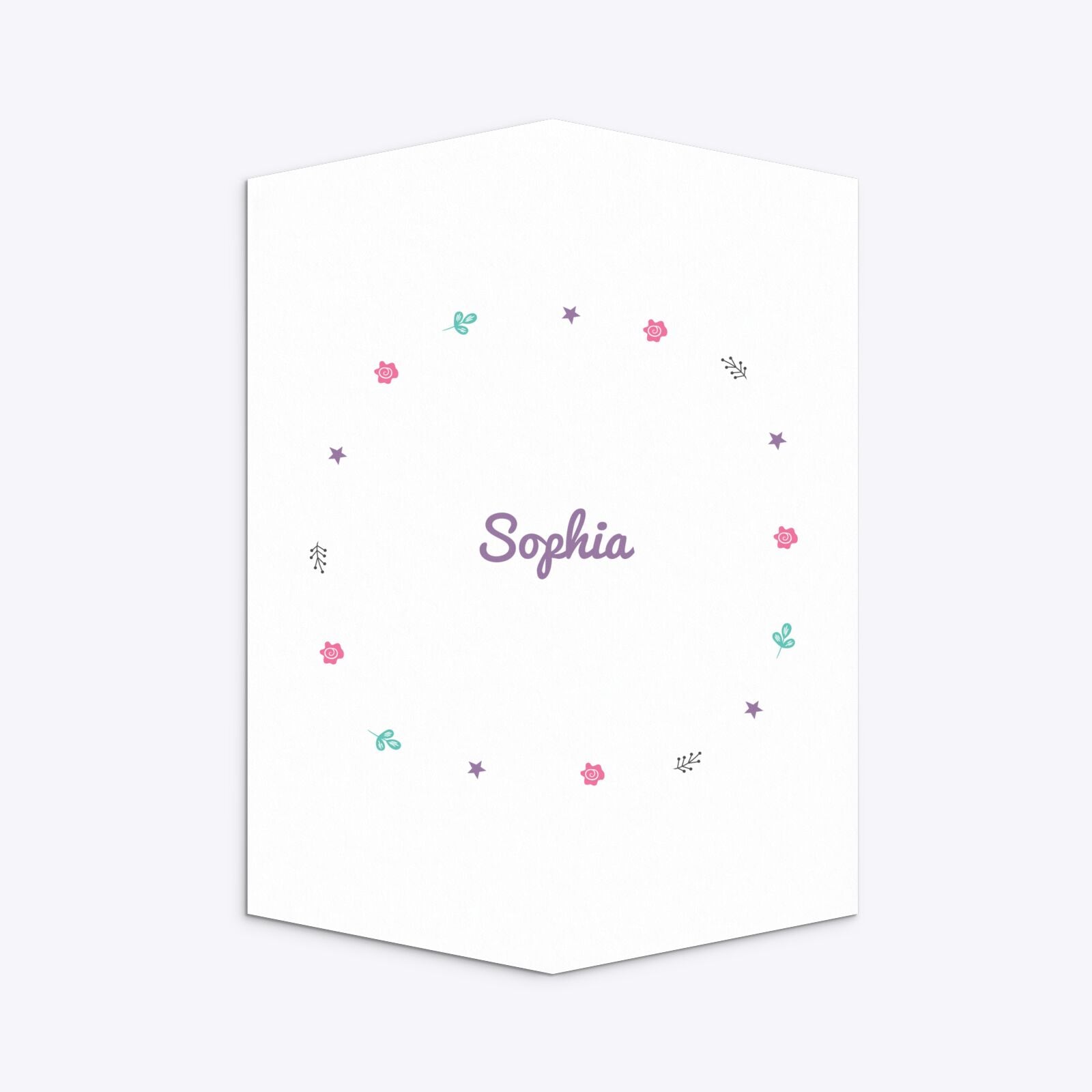 Personalised Unicorn Happy Birthday Geo Invitation Matte Paper Back Image