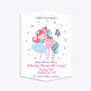 Personalised Unicorn Happy Birthday Geo Invitation Matte Paper