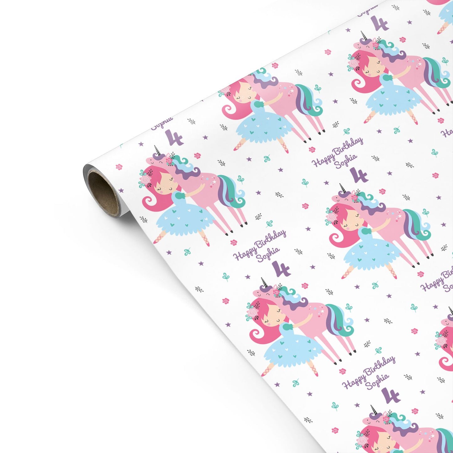 Personalised Unicorn Happy Birthday Personalised Gift Wrap