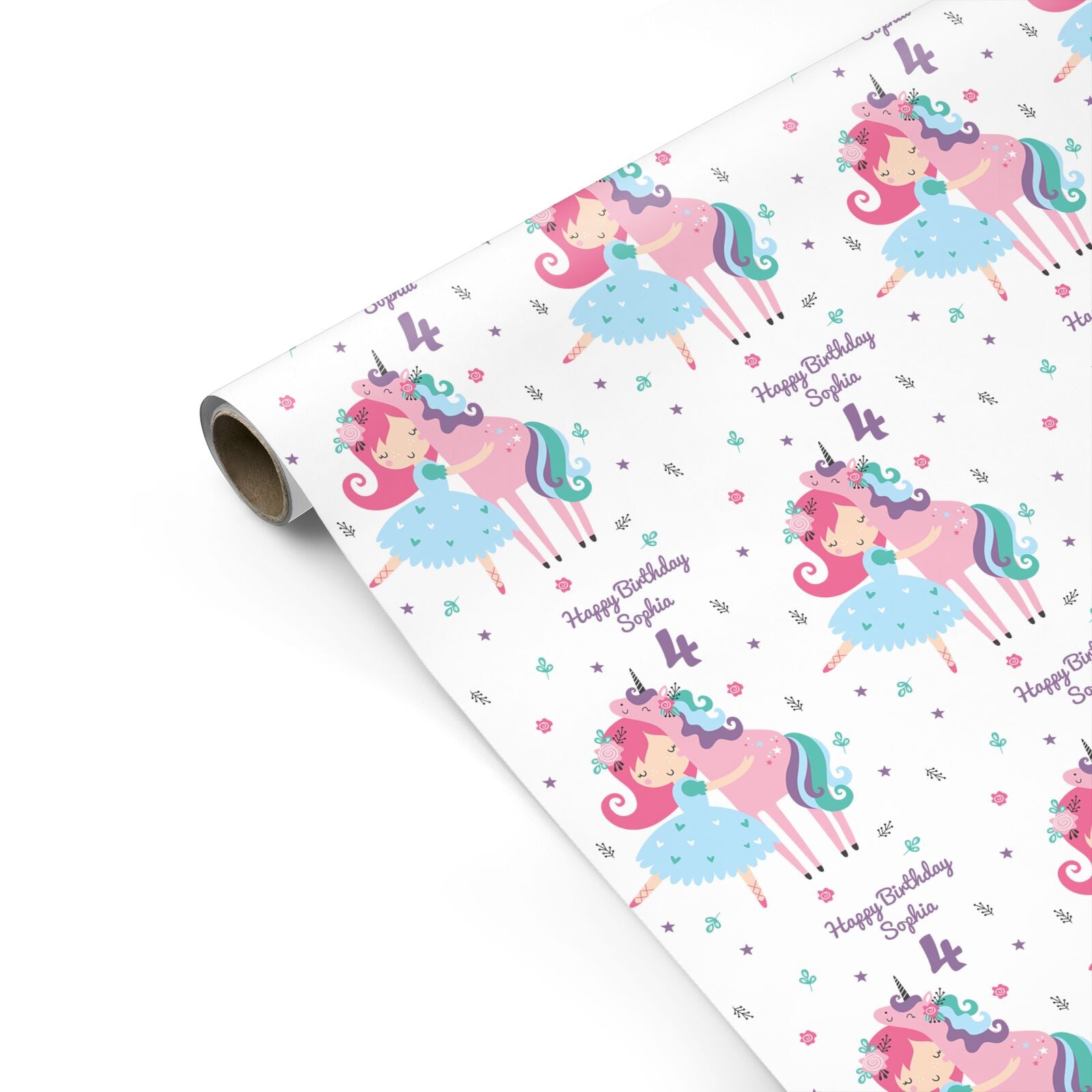 Personalised Unicorn Happy Birthday Personalised Gift Wrap