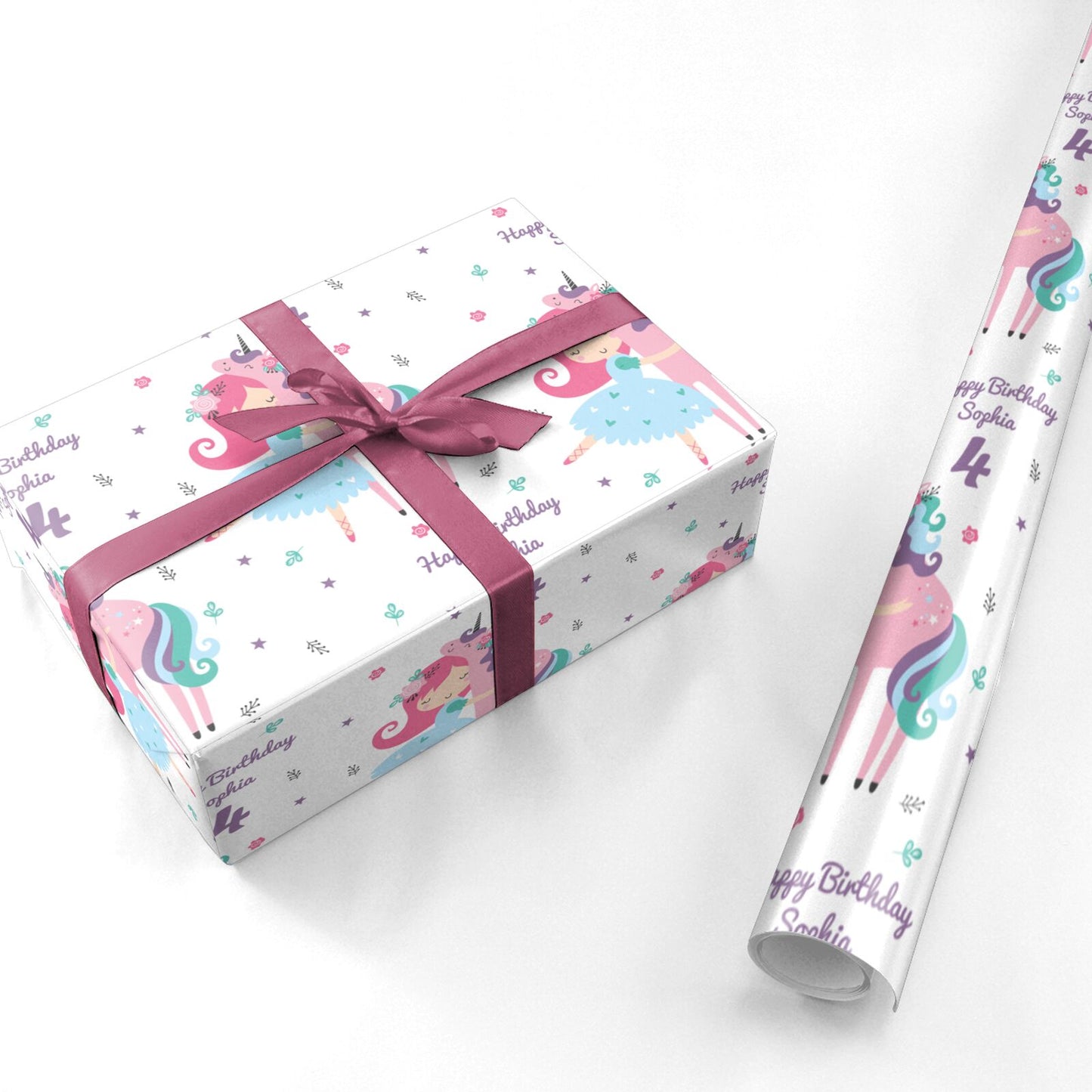 Personalised Unicorn Happy Birthday Personalised Wrapping Paper