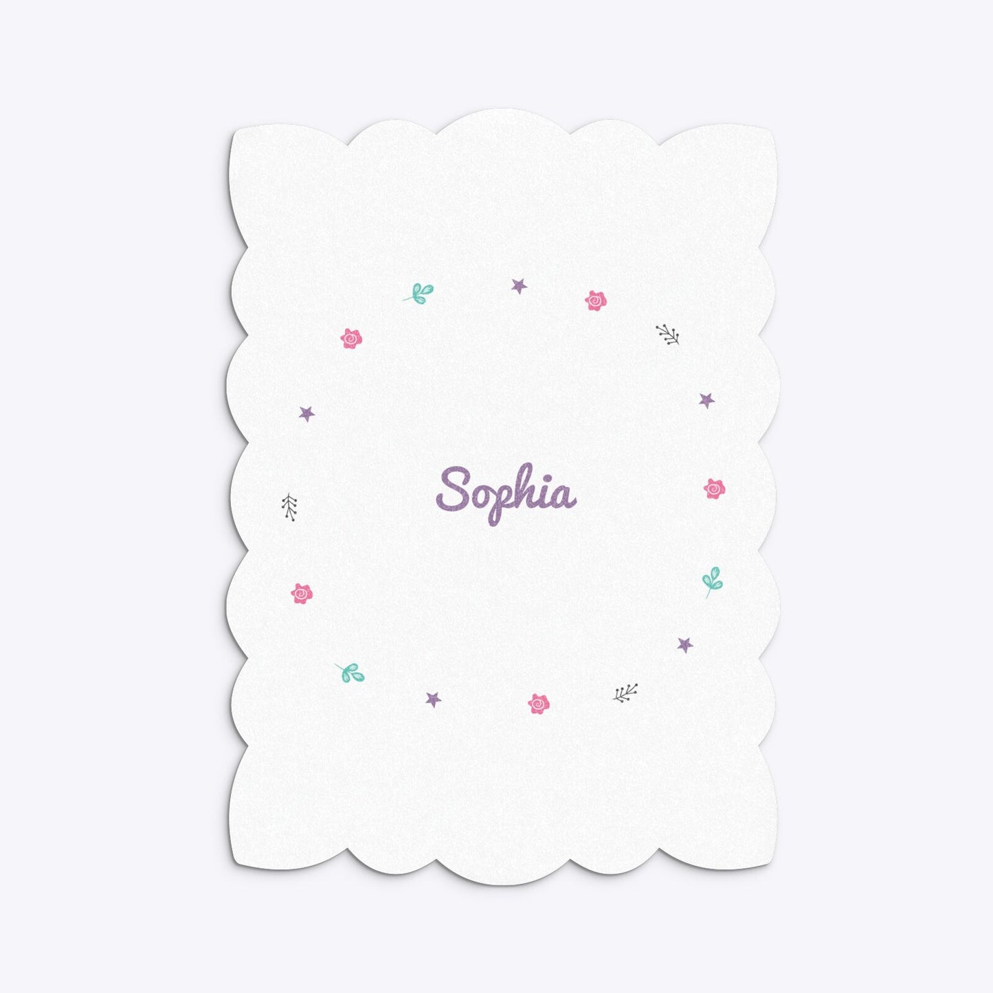 Personalised Unicorn Happy Birthday Petal Invitation Glitter Back Image