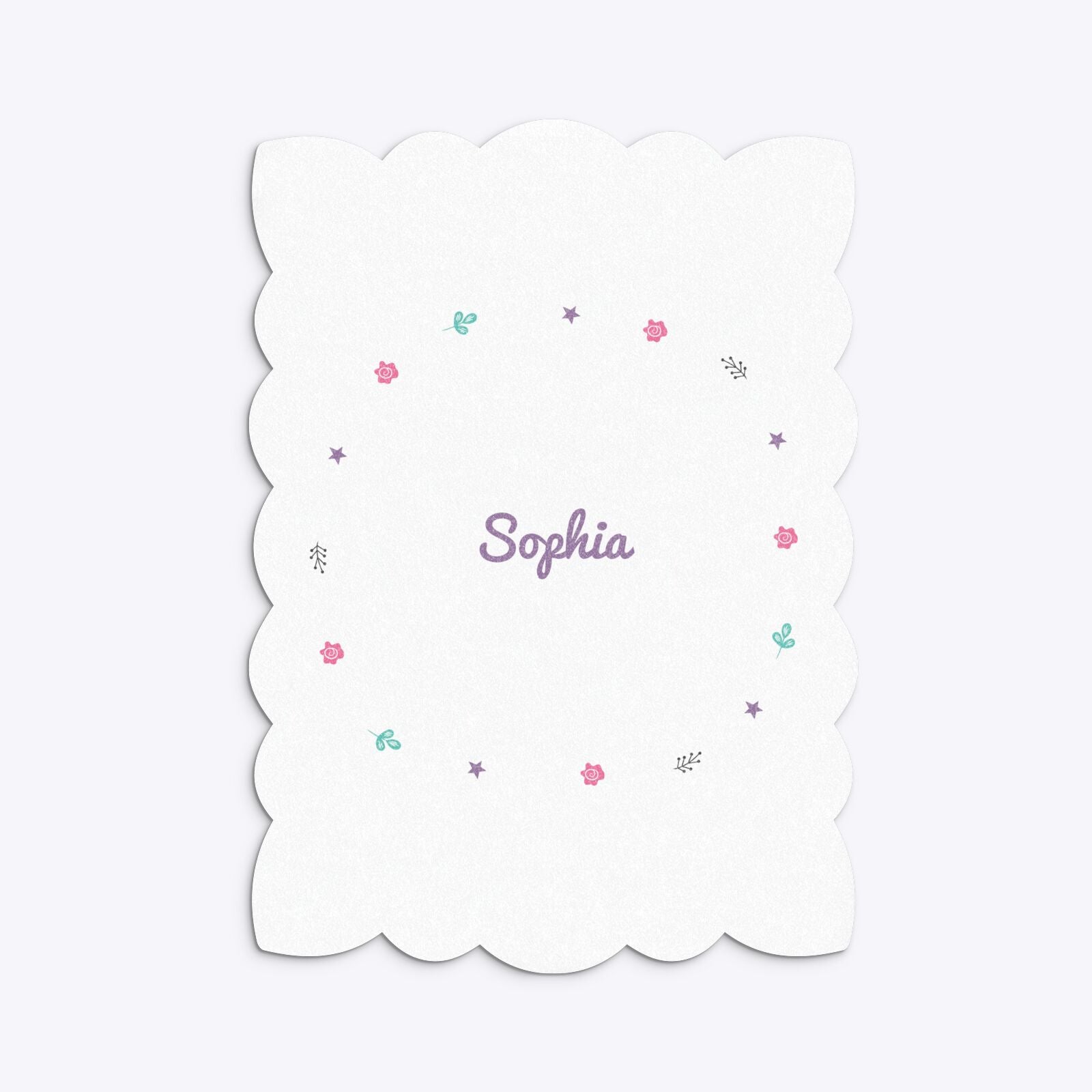 Personalised Unicorn Happy Birthday Petal Invitation Glitter Back Image