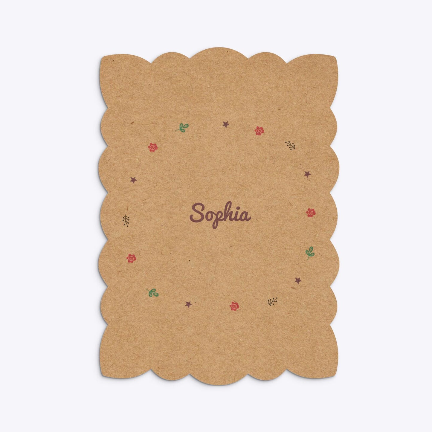 Personalised Unicorn Happy Birthday Petal Invitation Kraft Back Image