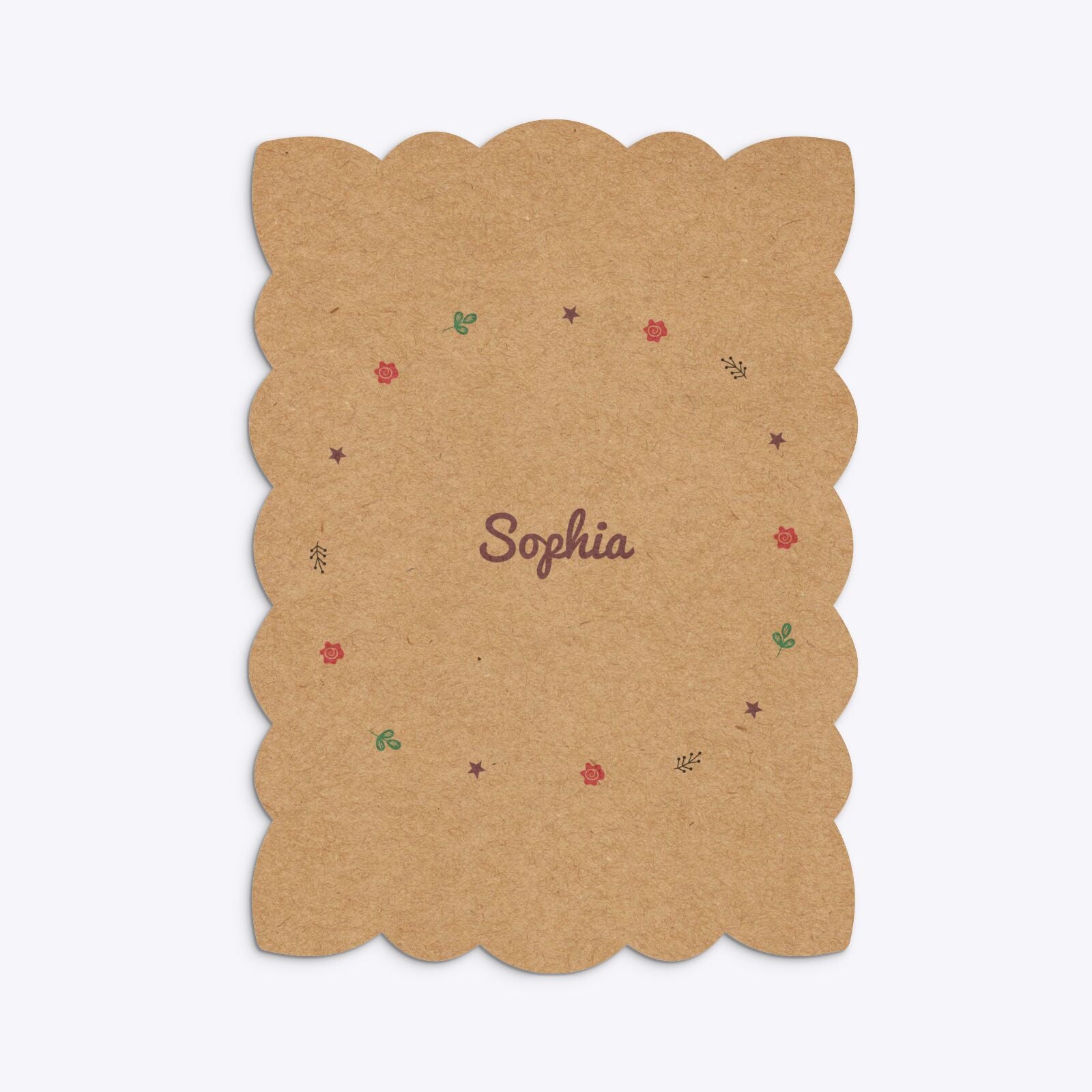 Personalised Unicorn Happy Birthday Petal Invitation Kraft Back Image