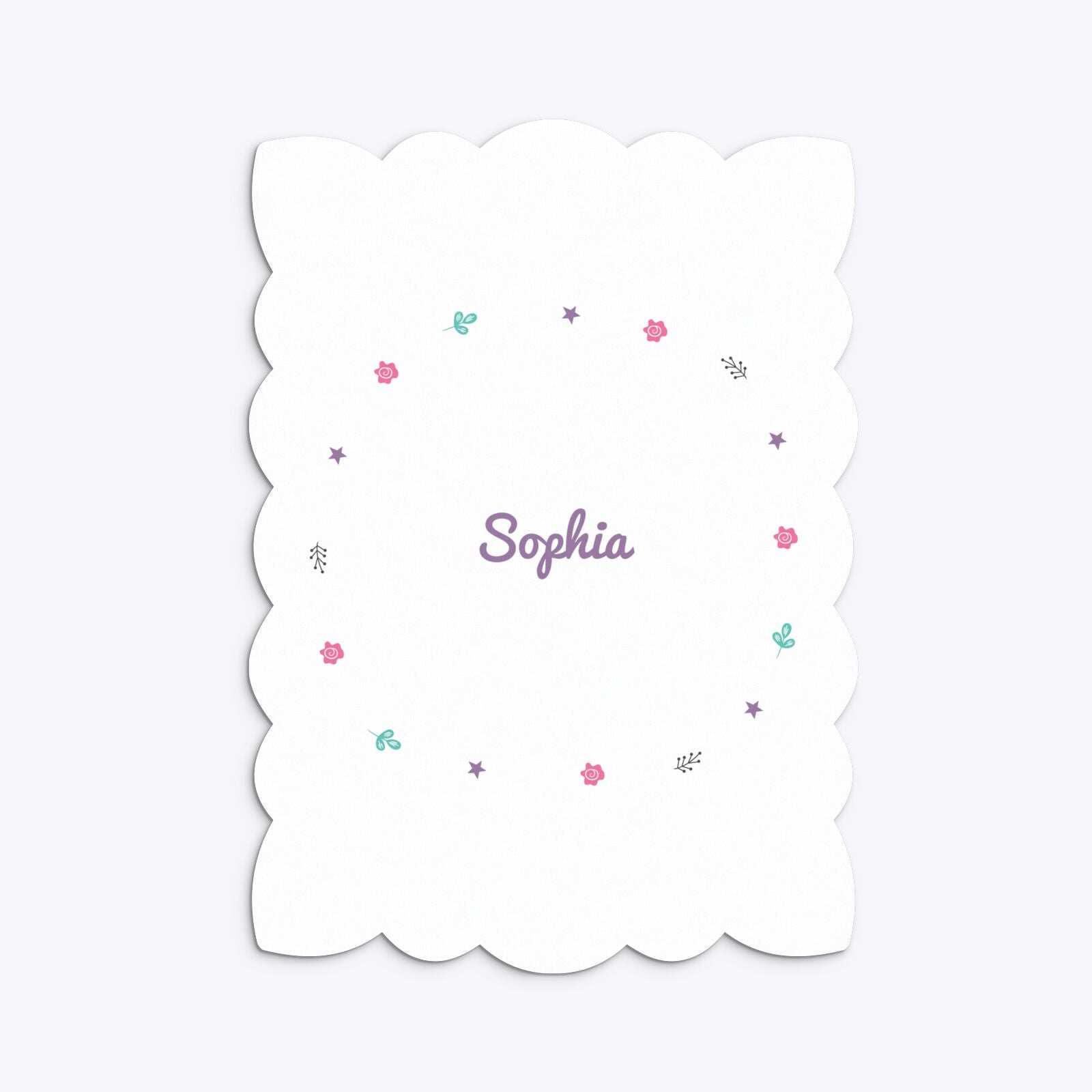 Personalised Unicorn Happy Birthday Petal Invitation Matte Paper Back Image