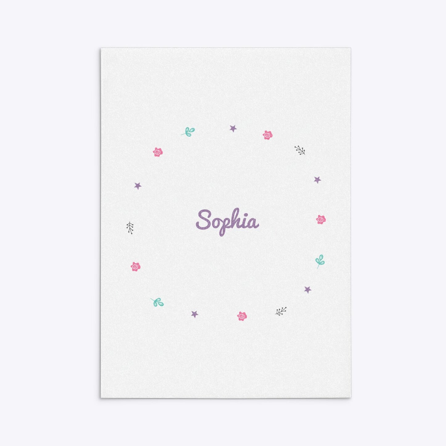 Personalised Unicorn Happy Birthday Rectangle Invitation Glitter Back Image