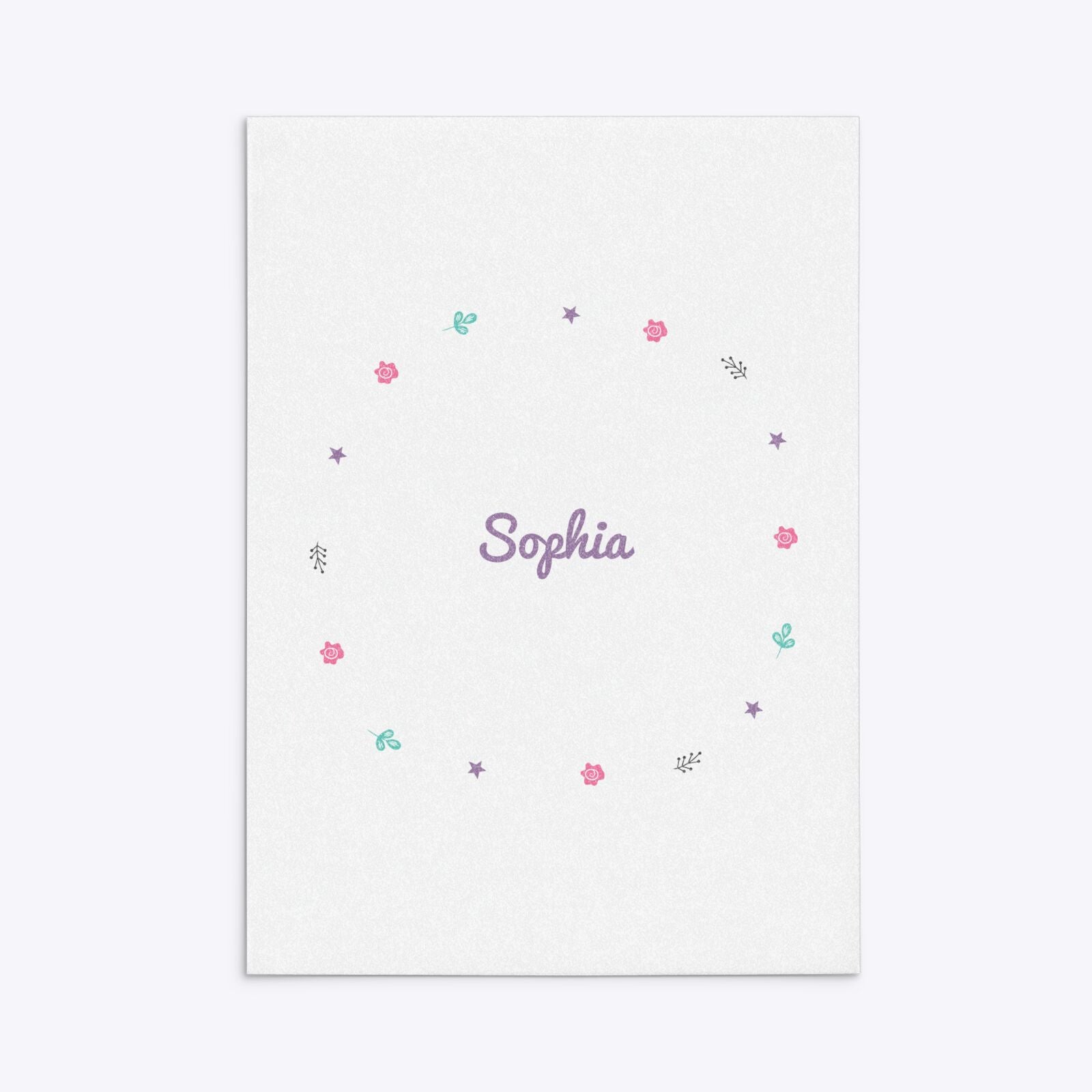 Personalised Unicorn Happy Birthday Rectangle Invitation Glitter Back Image