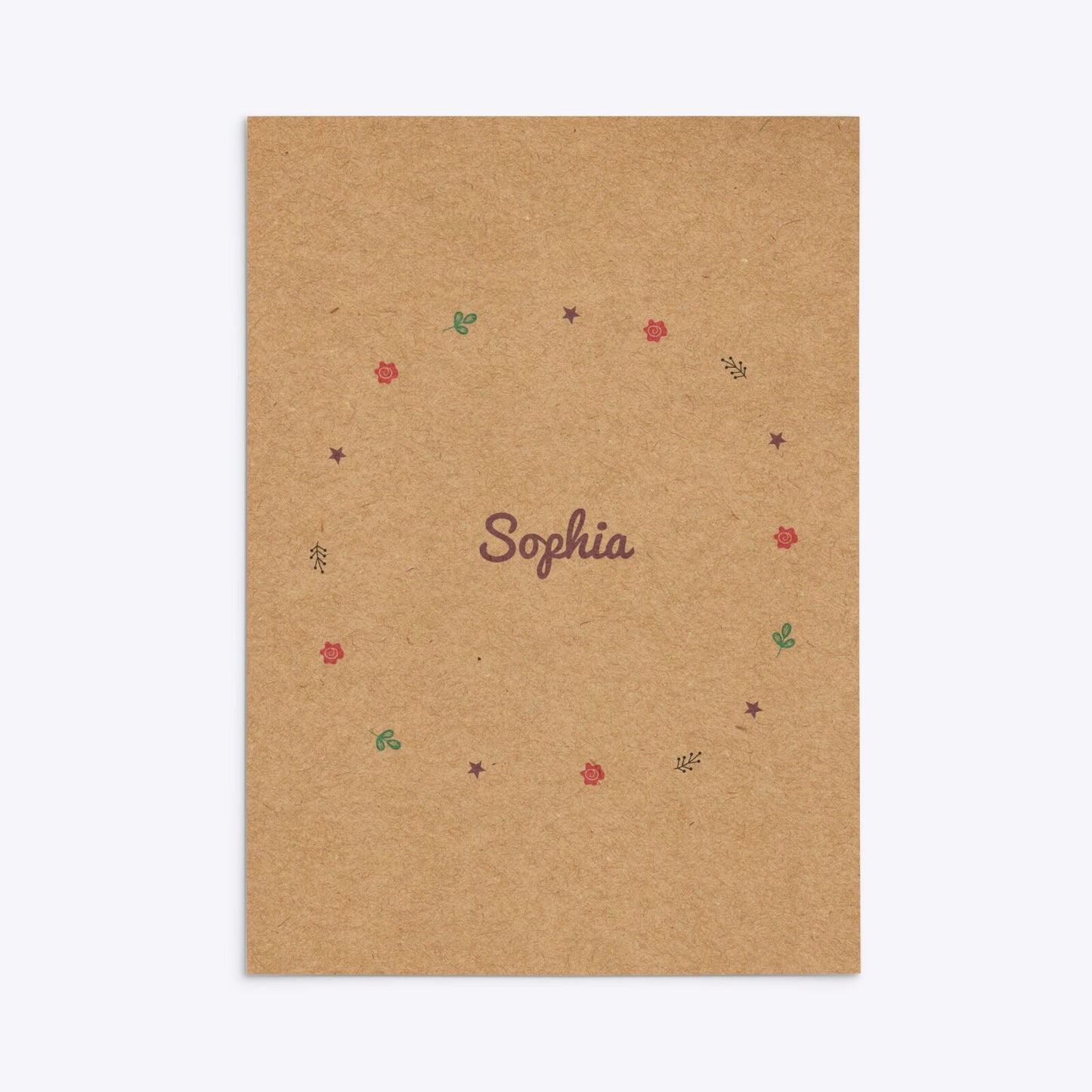 Personalised Unicorn Happy Birthday Rectangle Invitation Kraft Back Image