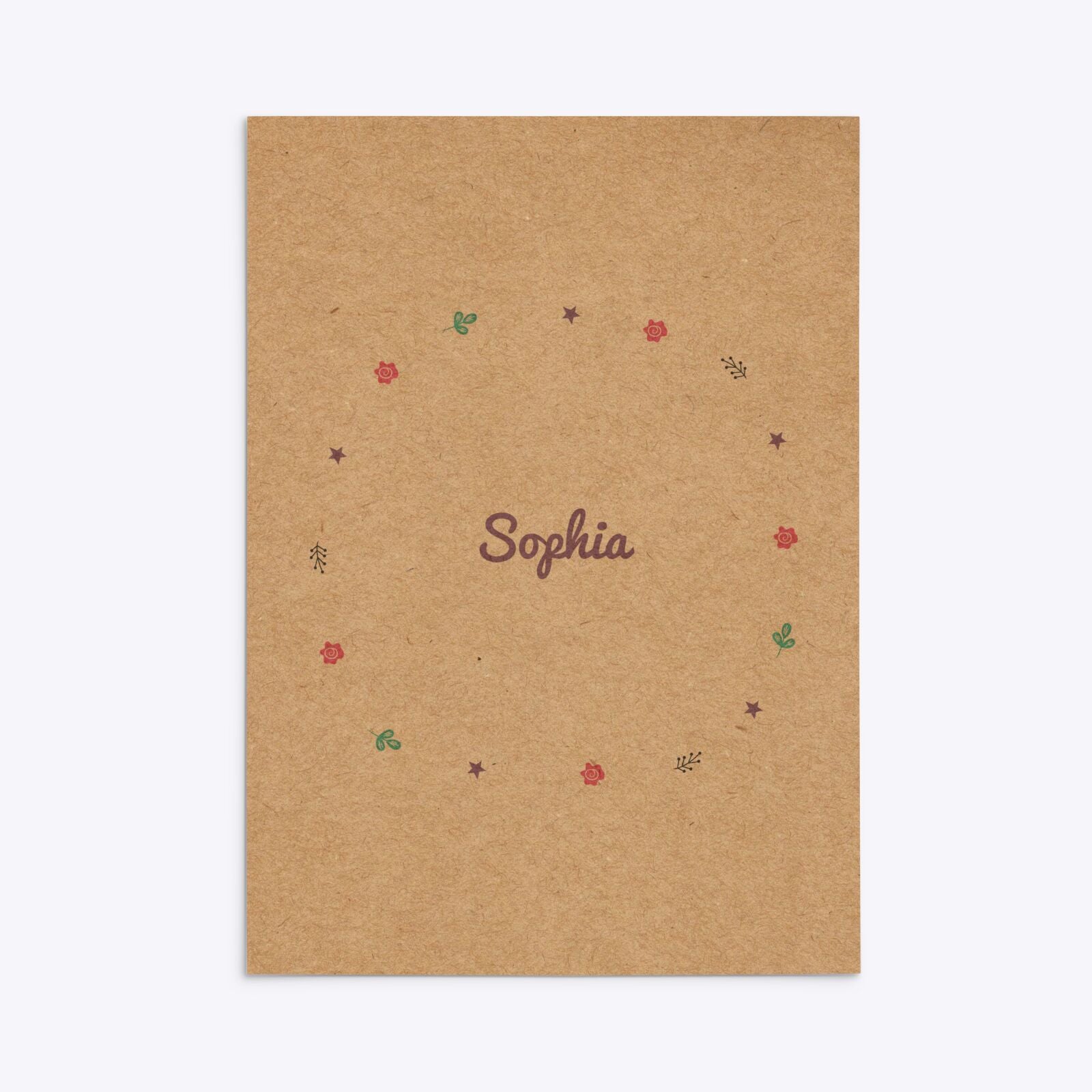 Personalised Unicorn Happy Birthday Rectangle Invitation Kraft Back Image