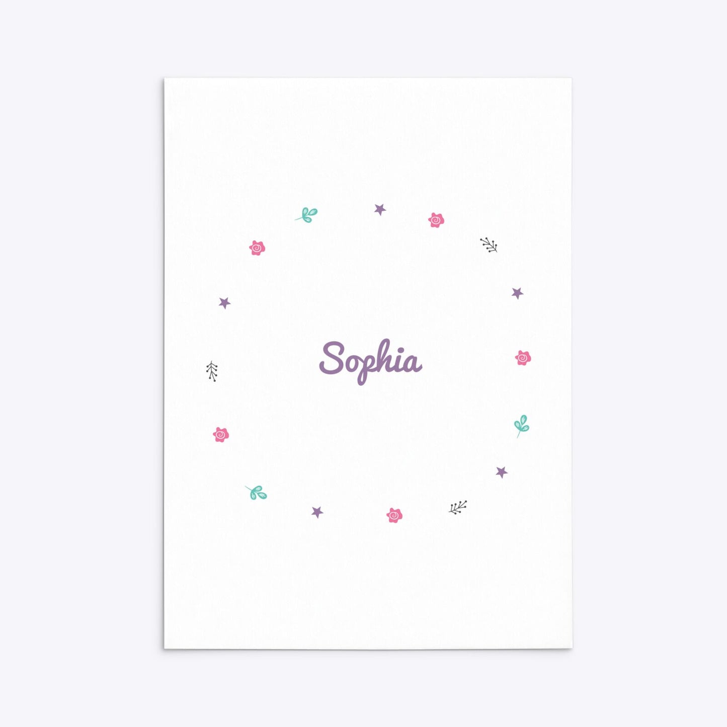 Personalised Unicorn Happy Birthday Rectangle Invitation Matte Paper Back Image