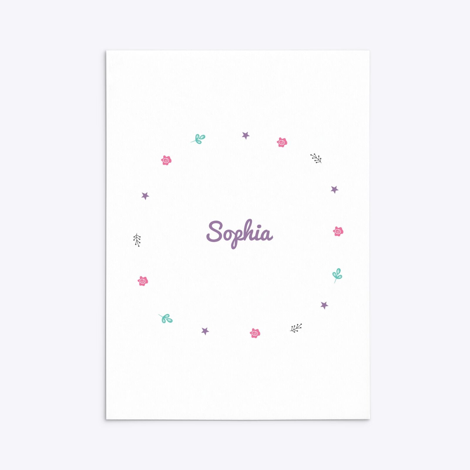 Personalised Unicorn Happy Birthday Rectangle Invitation Matte Paper Back Image